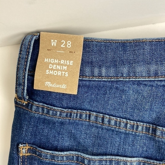 Madewell NWT High Rise Cuffed Denim Shorts 28 Glenoaks Raw Hem Coastal Cowgirl - Picture 12 of 16